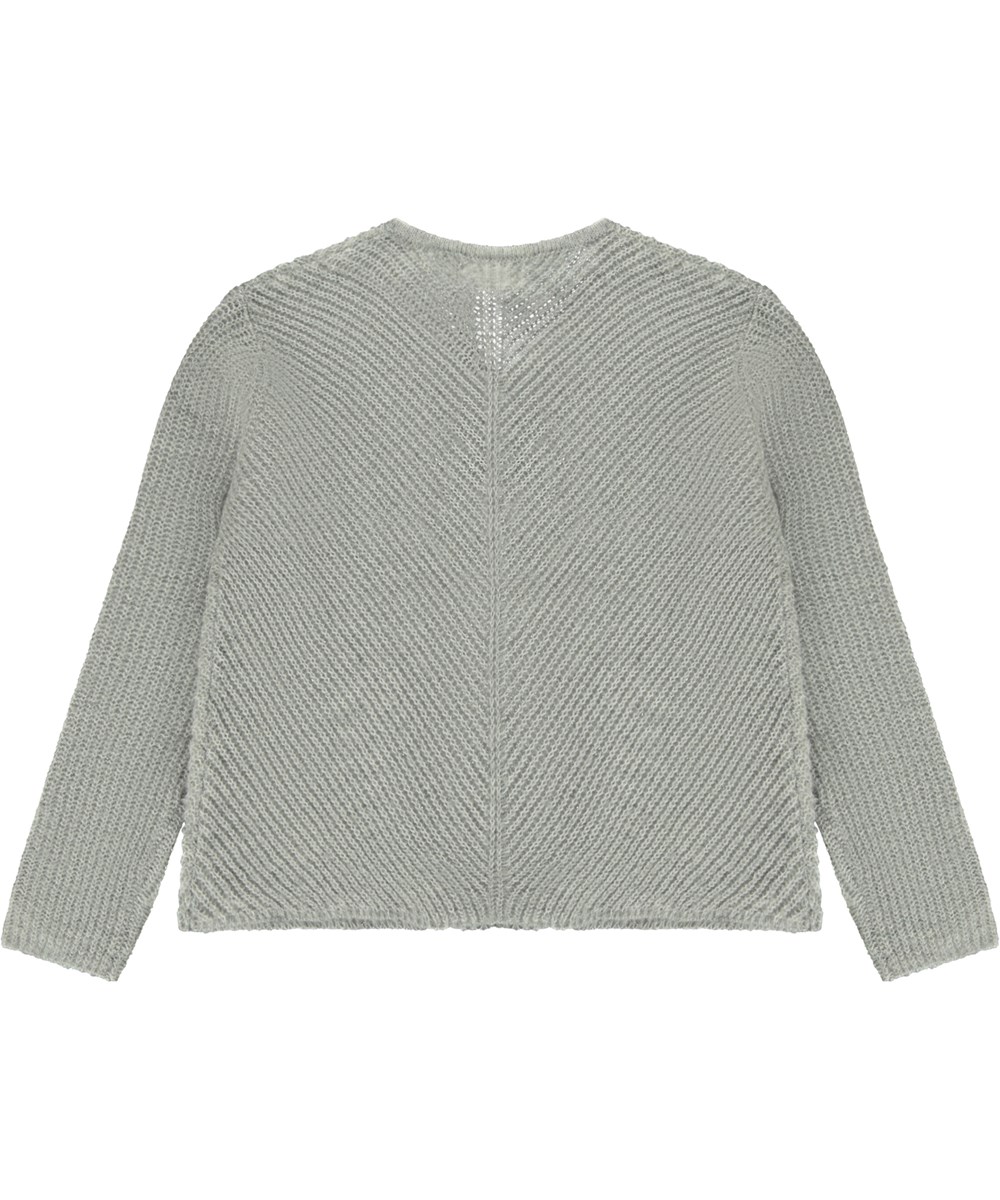 Gracie - Light Grey Melange - Hellgrauer Melange-Strickpullover