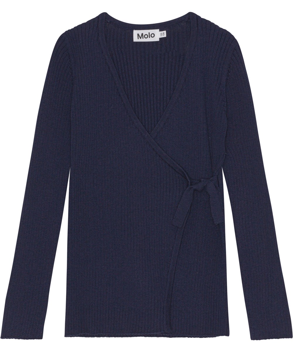 Gwyn - Navy Sky - Dunkelblaue Wickelbluse