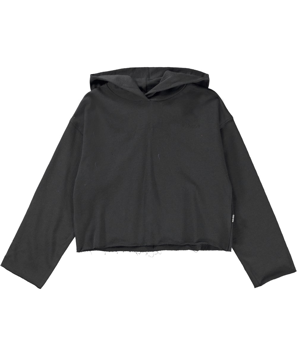 Maddy - Pirate Black - Schwarzes Sweatshirt mit kurzer Passform