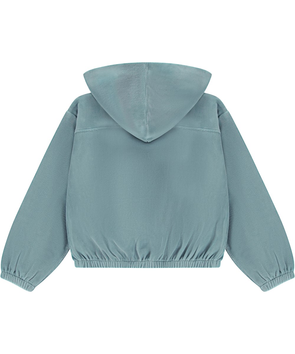 Madeleine - Calm - Hellblauer Velours-Hoodie mit Reißverschluss
