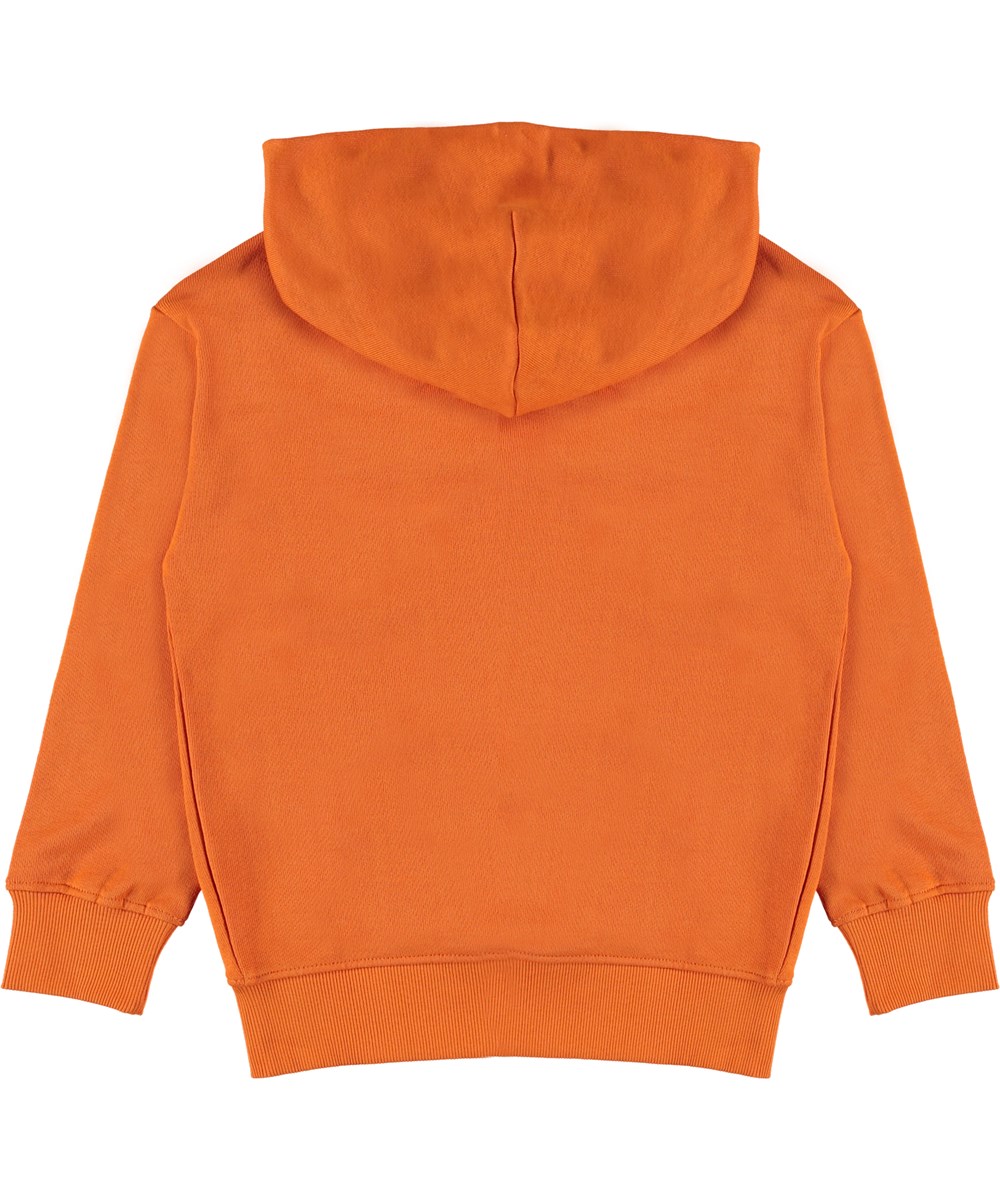 Madelyn - Pumpkin - Organger Hoodie mit Lila Text