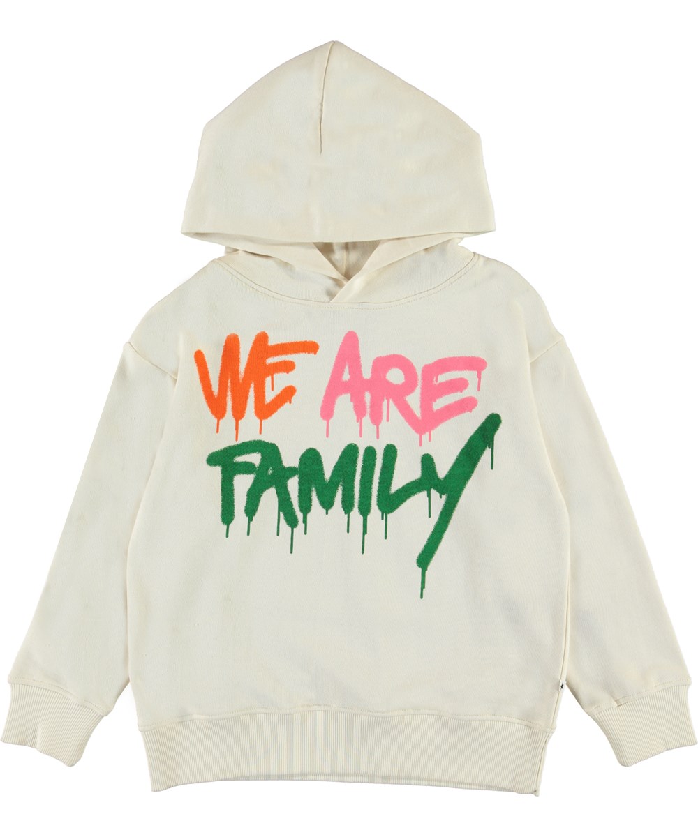 Madelyn - Spray Family - Weißer Hoodie mit Family Text