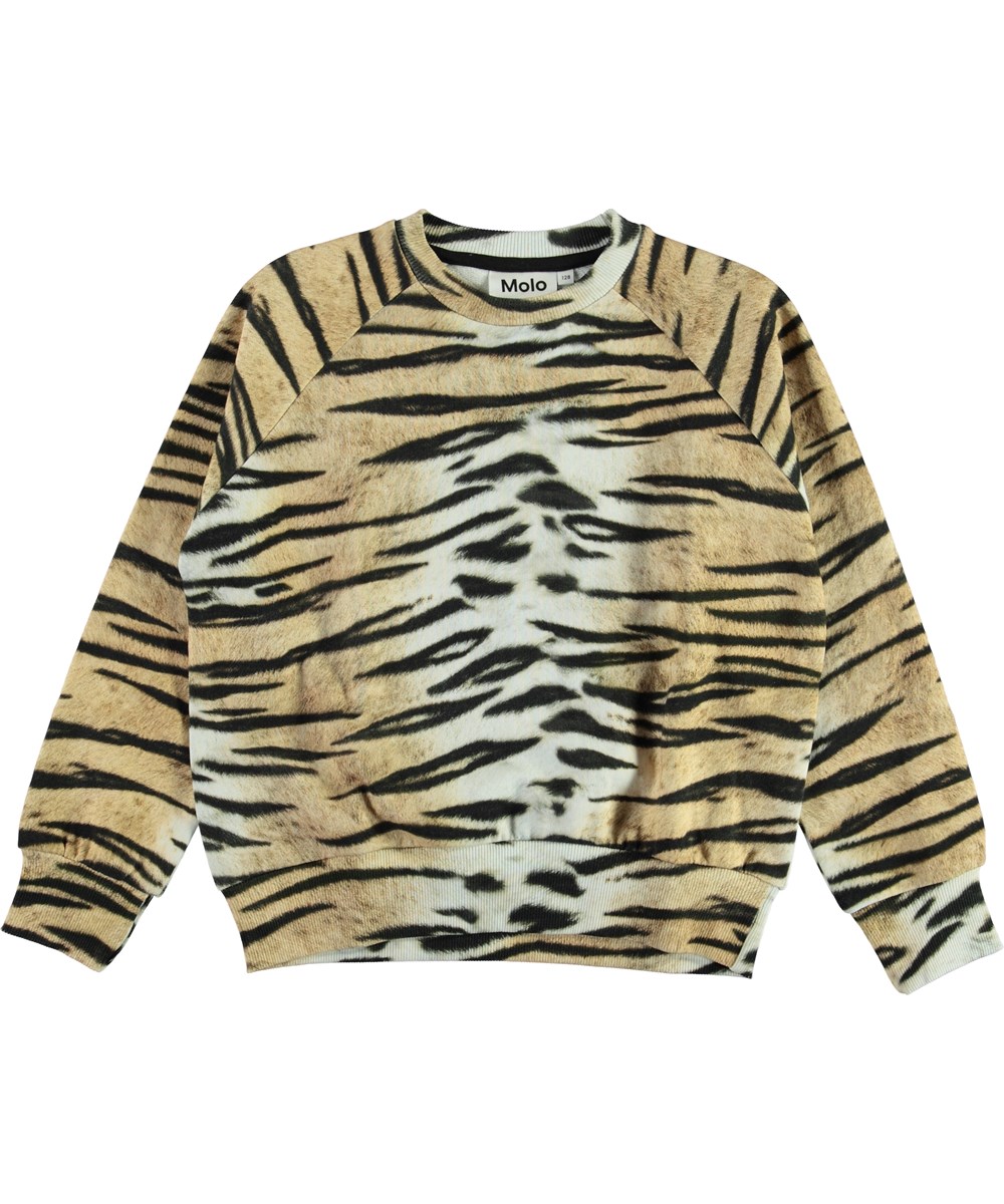Majana - Wild Tiger Isoli - Gestreiftes Öko-Sweatshirt mit Tigerstreifen