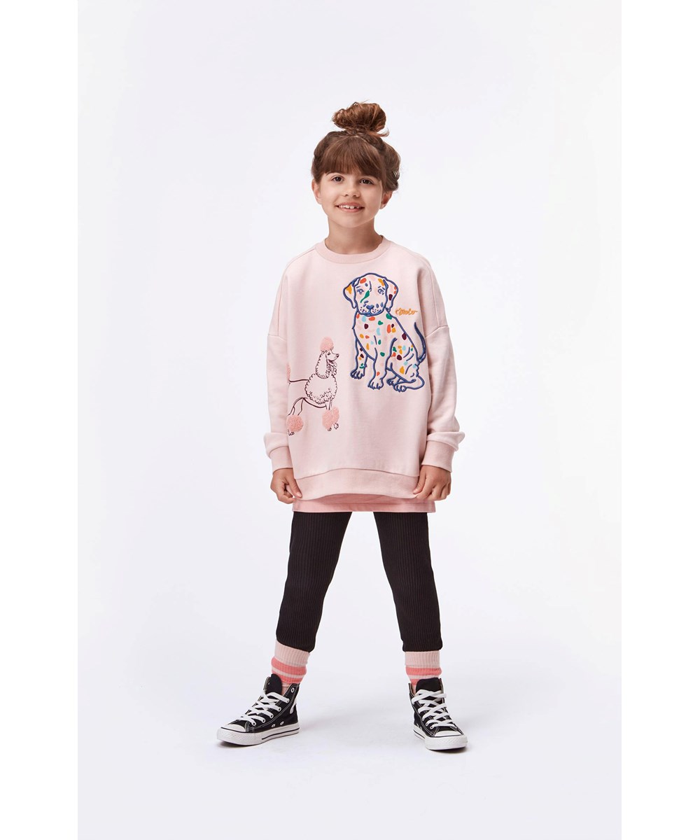 Mandy - Petal Blush - Rosa Sweatshirt mit Hunden