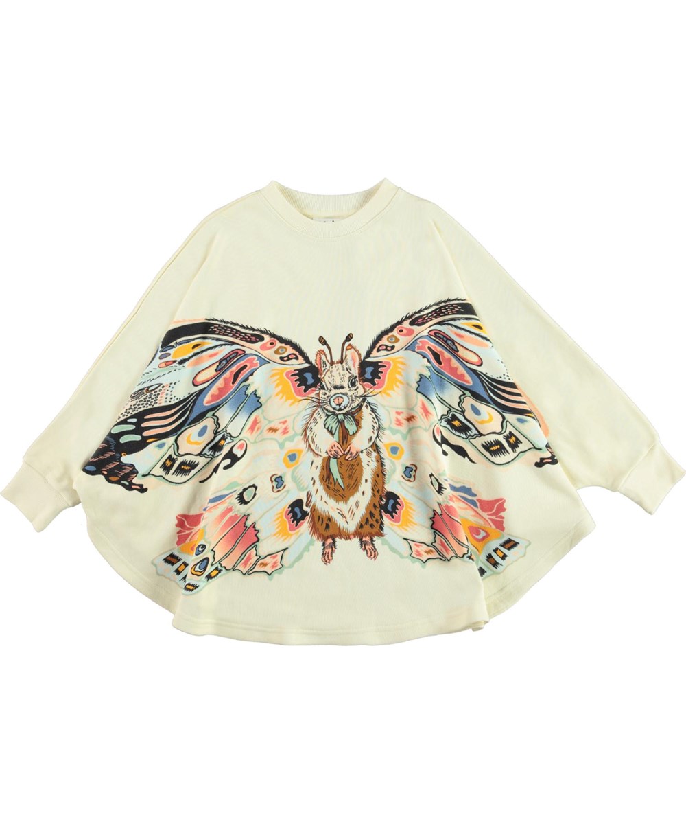 Marcella - Fluffy Wings - Leichter Poncho mit Eichhörnchenmuster