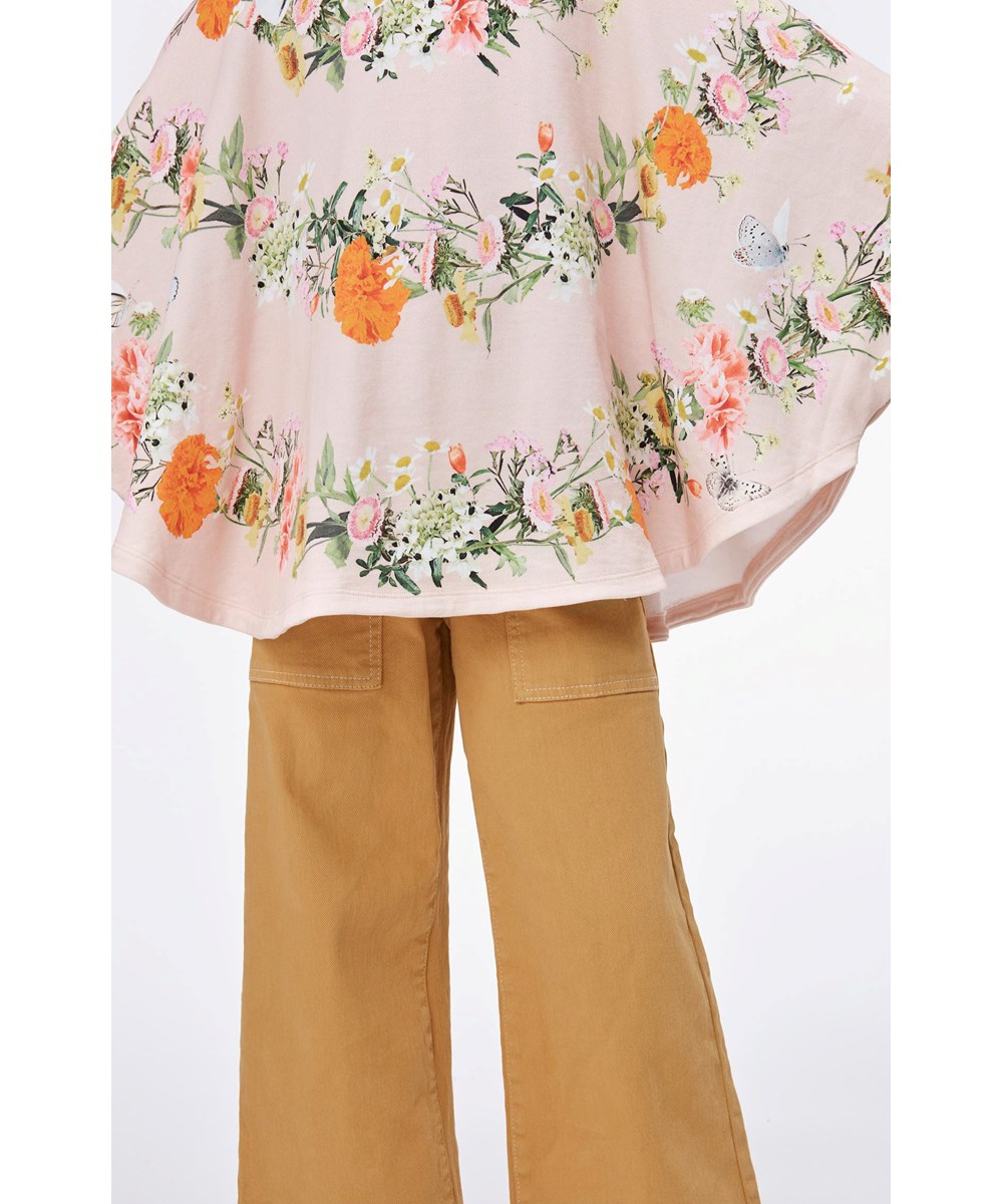 Marcella - Garlands - Rosa Poncho mit Blumendruck