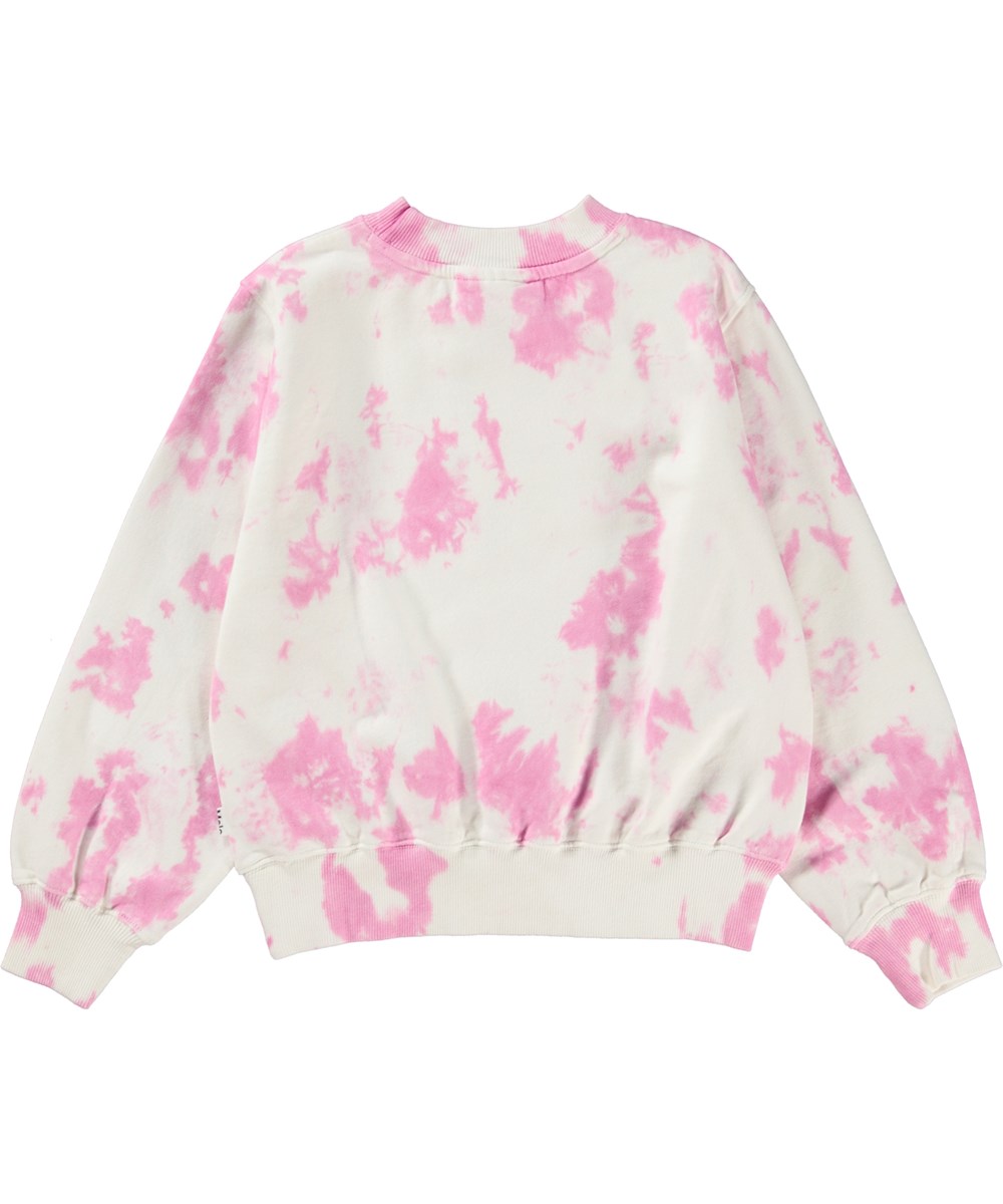 Marge - Pink Tie Dye - Öko-Sweatshirt in weißer und rosafarbener Batikfarbe