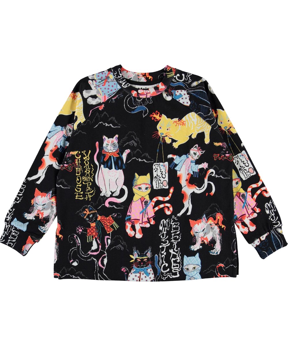 Mary - Mystic Beings Dark - Öko-Sweatshirt mit Ninja-Katzen