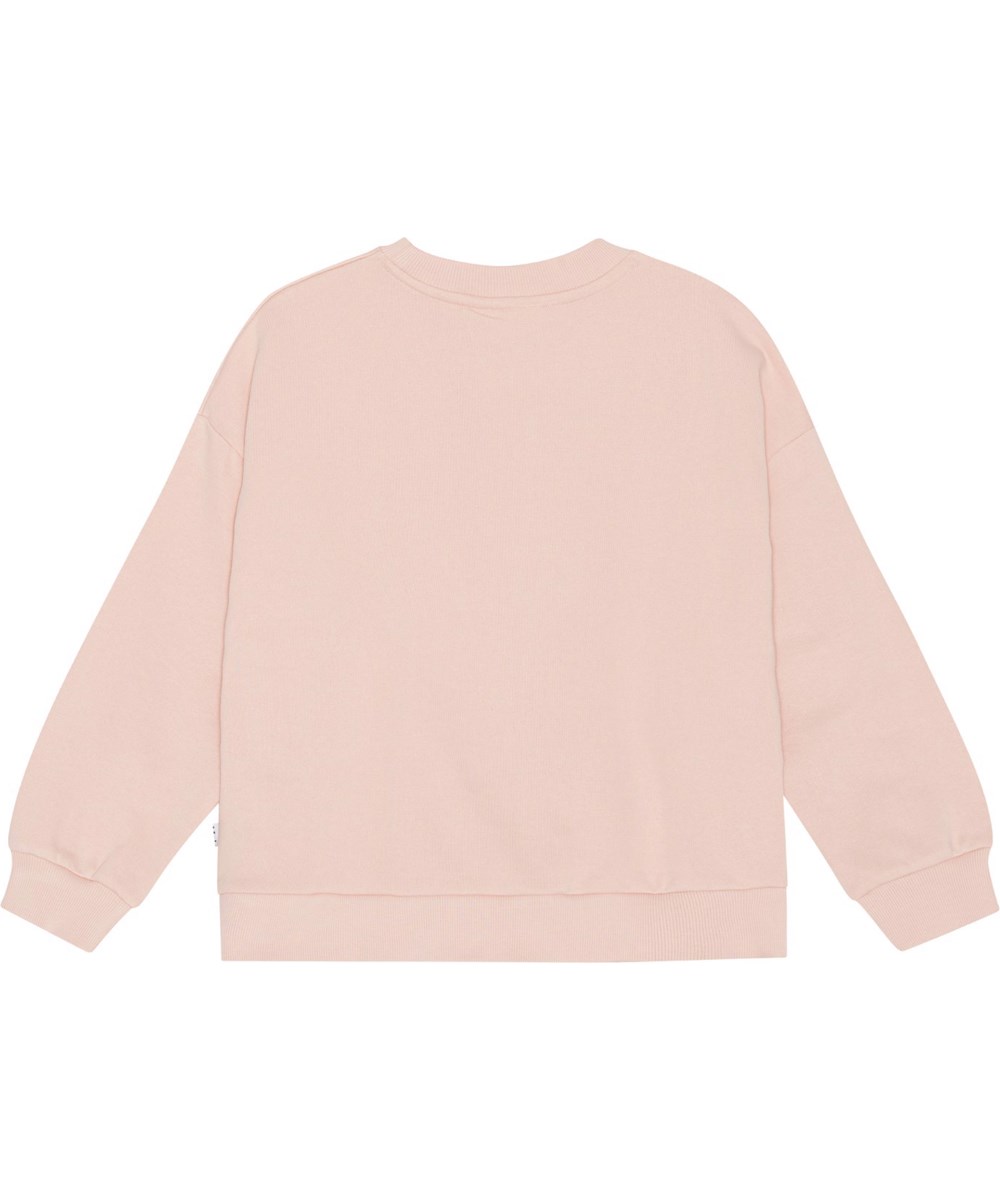 Maxi - Three Friends - Puderfarbenes Sweatshirt aus Öko-Baumwolle mit Pferdeaufdruck.