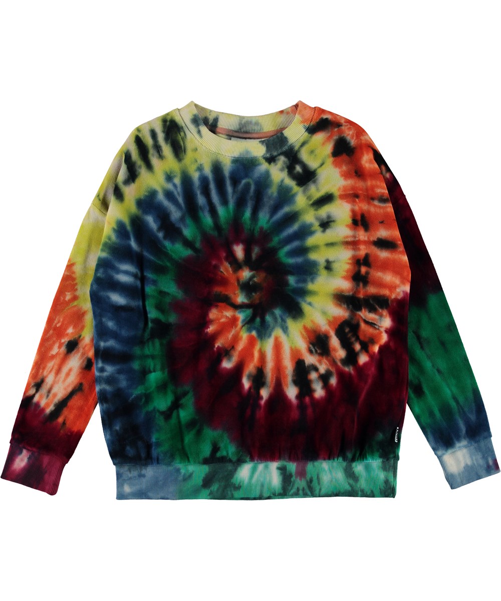 Mika - Autumn Swirl - Tie-Dye Velour-Sweatshirt
