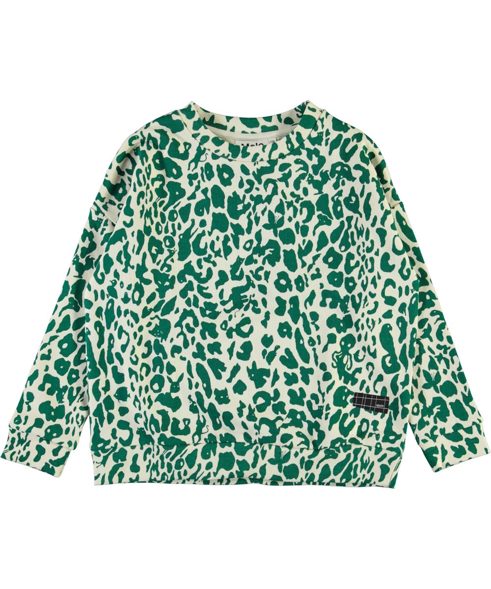 Mika - Green Leopard - Sweatshirt mit grünen Leopardenmuster