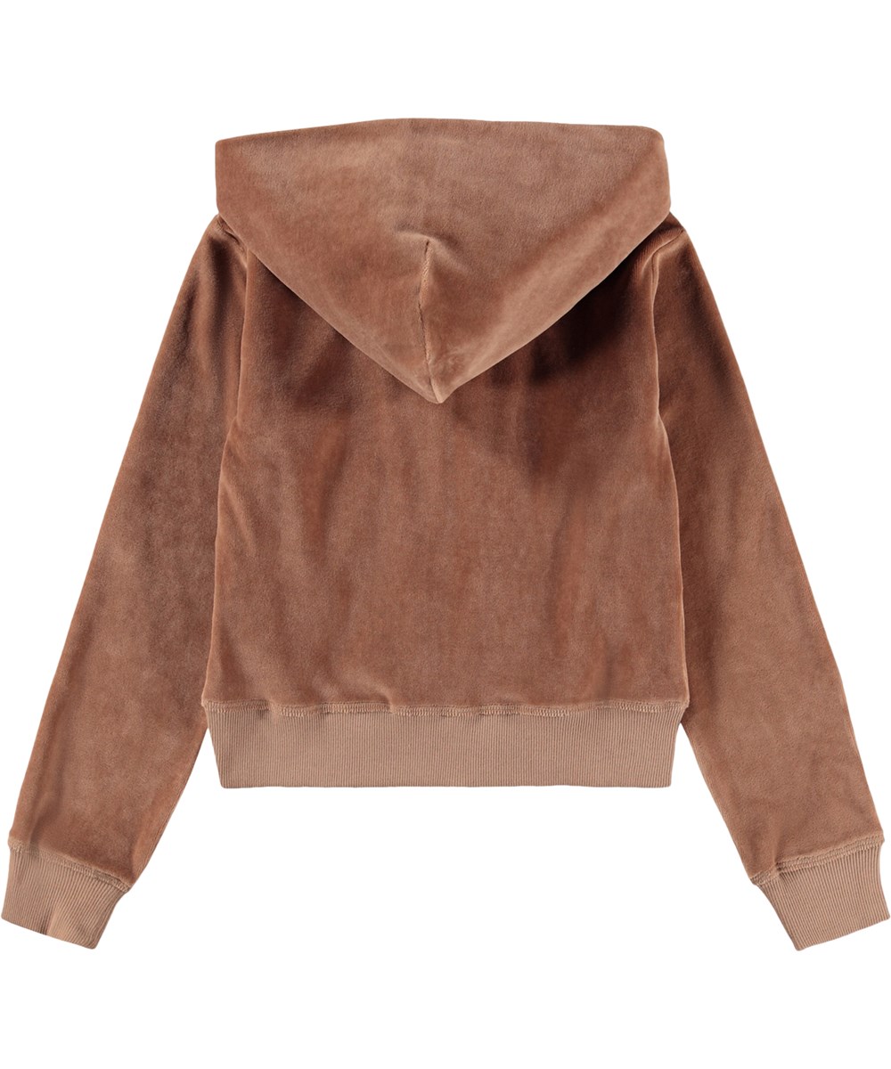 Milla - Cocoa Bean - Brauner Kapuzenpullover für Kinder aus Bio-Baumwollfrottee