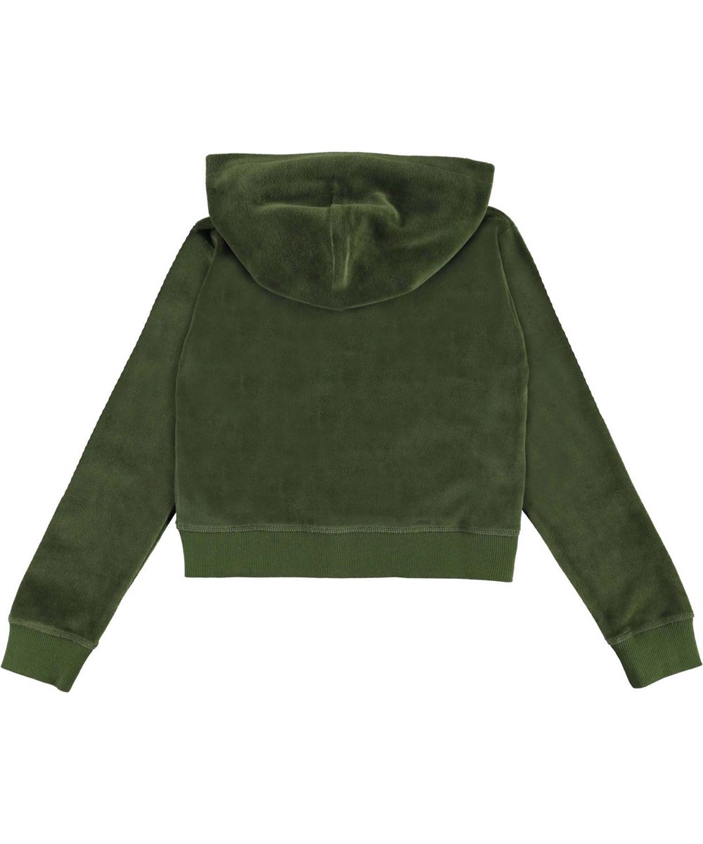 Milla - Cypress - Grüner Velours-Hoodie
