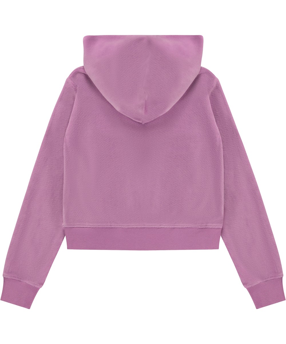 Milla - Purple Ray - Lila Velours-Hoodie mit Reißverschluss