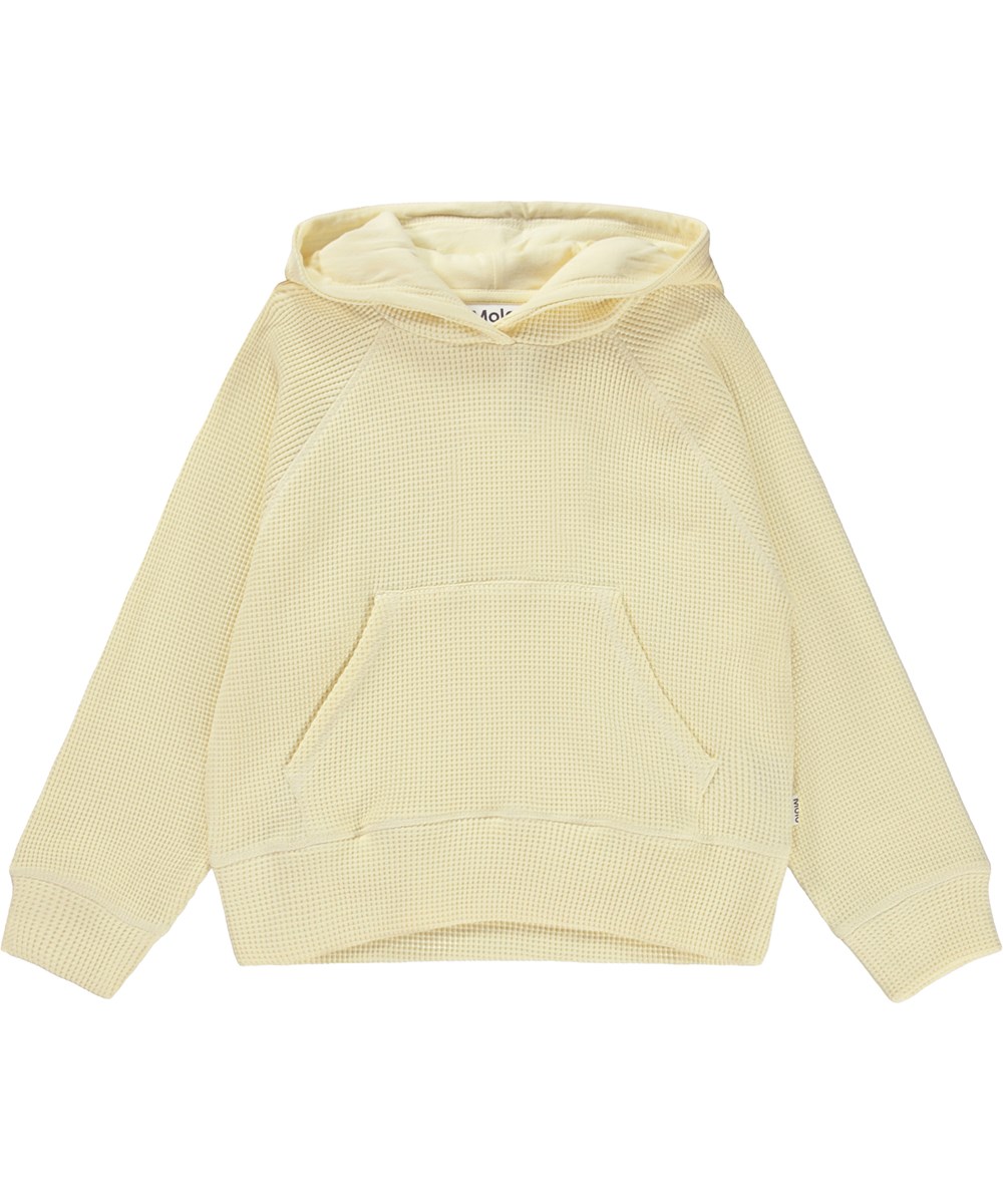 Minelli - Vanilla - Gelber Öko-Hoodie mit Waffelstruktur