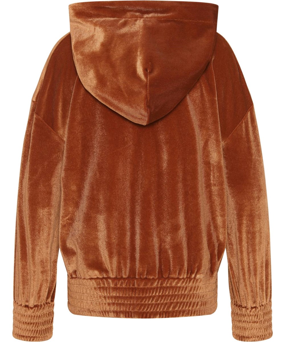 Monelle - Burnt Brick - Brauner Velours-Hoodie