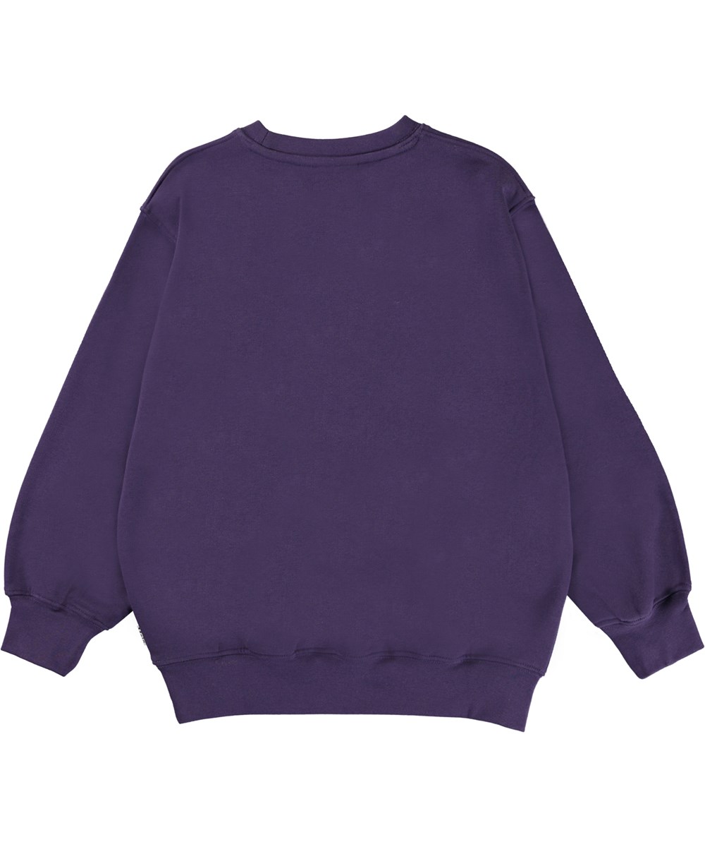 Monti - We Love You - Lila Sweatshirt mit Globus-Print