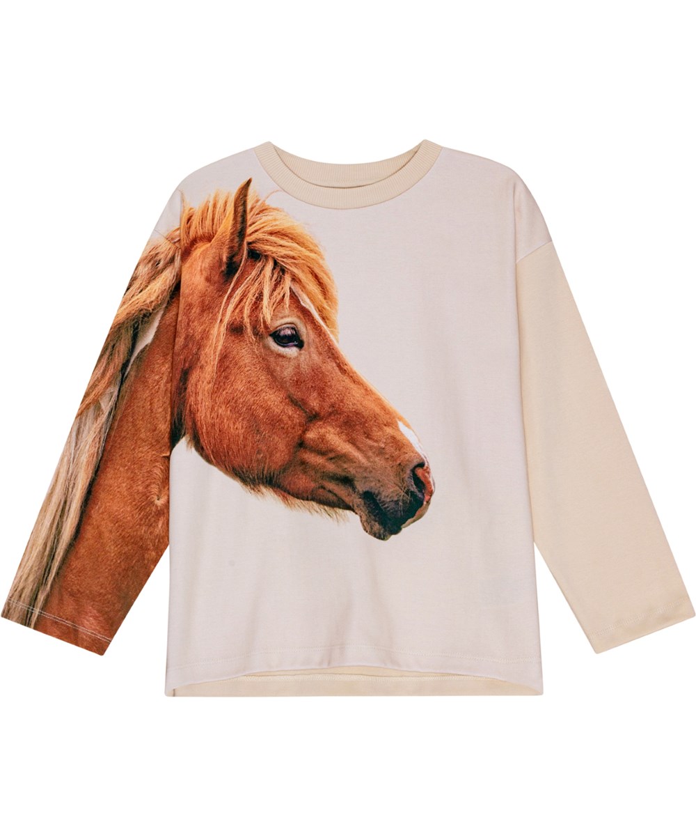 Mountoo - Pony Friend - Sweatshirt aus Öko-Baumwolle mit Pferde-Print.
