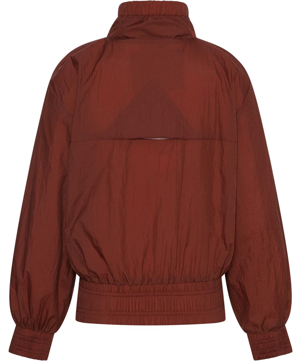 Olena - Rosewood - Braune Sportjacke mit rosa Streifen