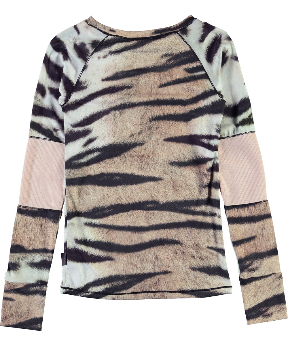 Odelia - Wild Tiger - Langärmlige Sportbluse mit Tigerdruck