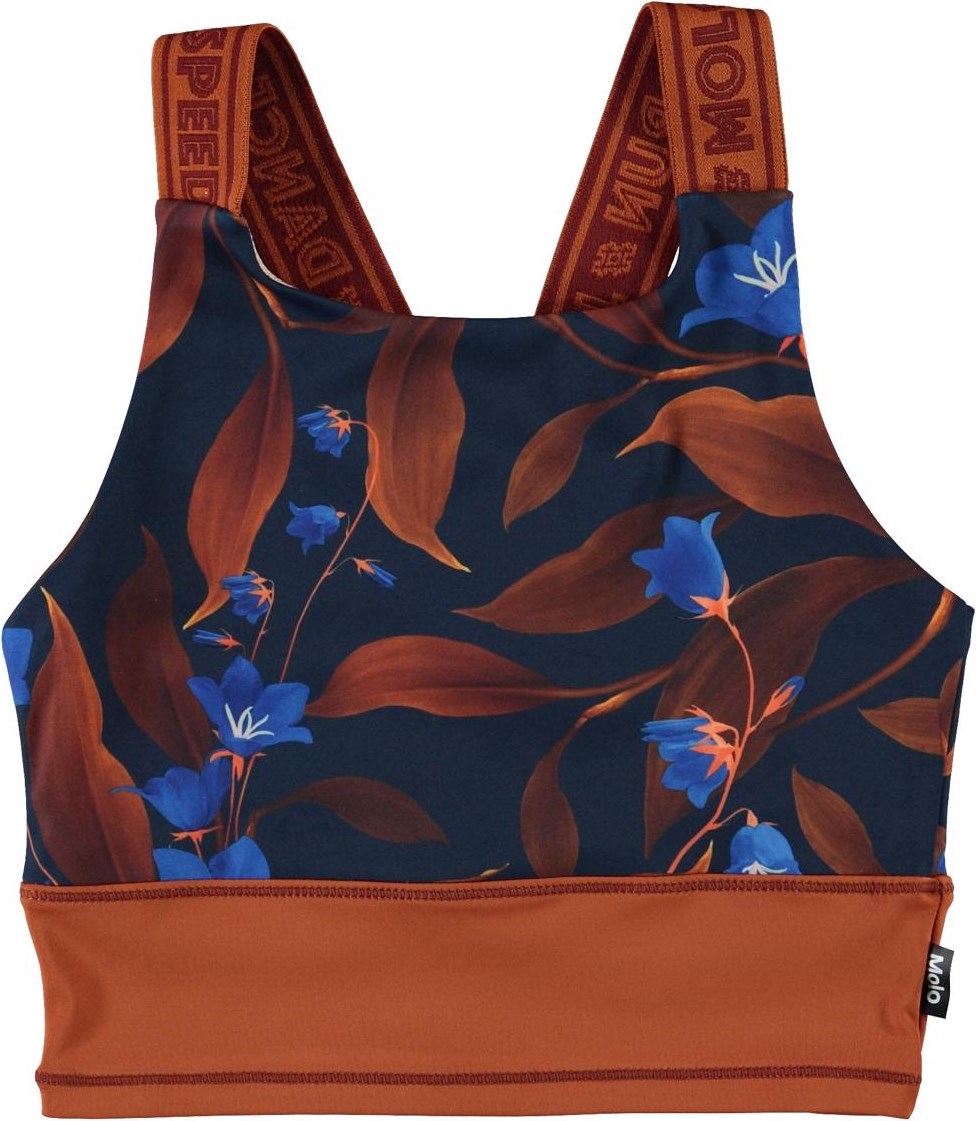 Oliva - Night Bloom_Big - Sporttop mit blauen und braunen Blüten