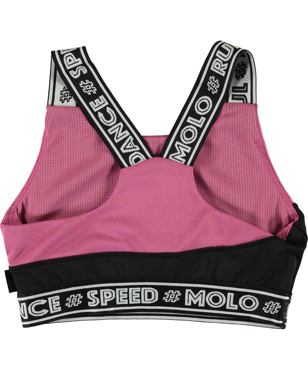 Olivia - Colour Block - Schwarzes und Pinkes kurzes Sportstop