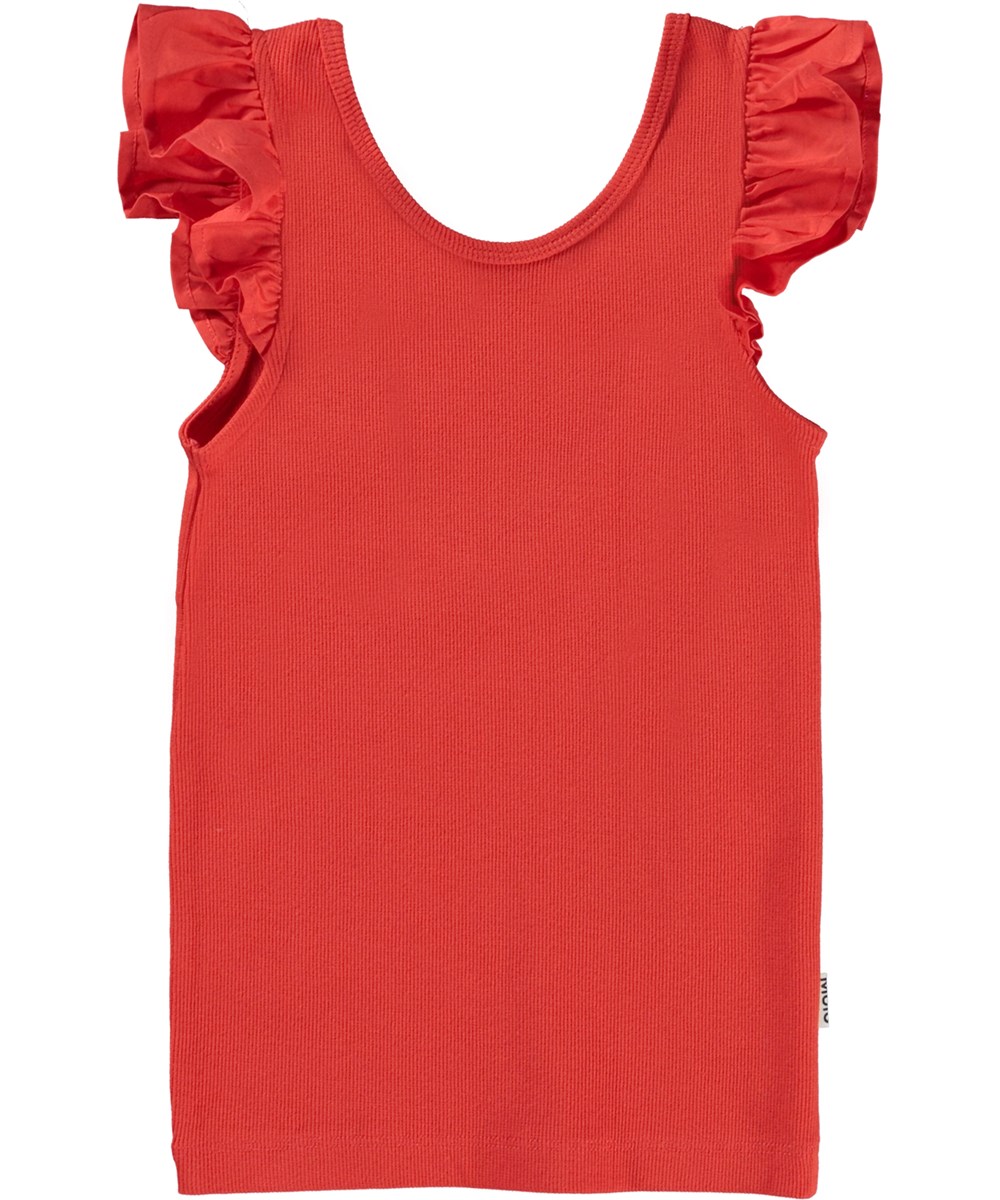 Ranja - Apple Red - Tanktop in rot mit Rüschen
