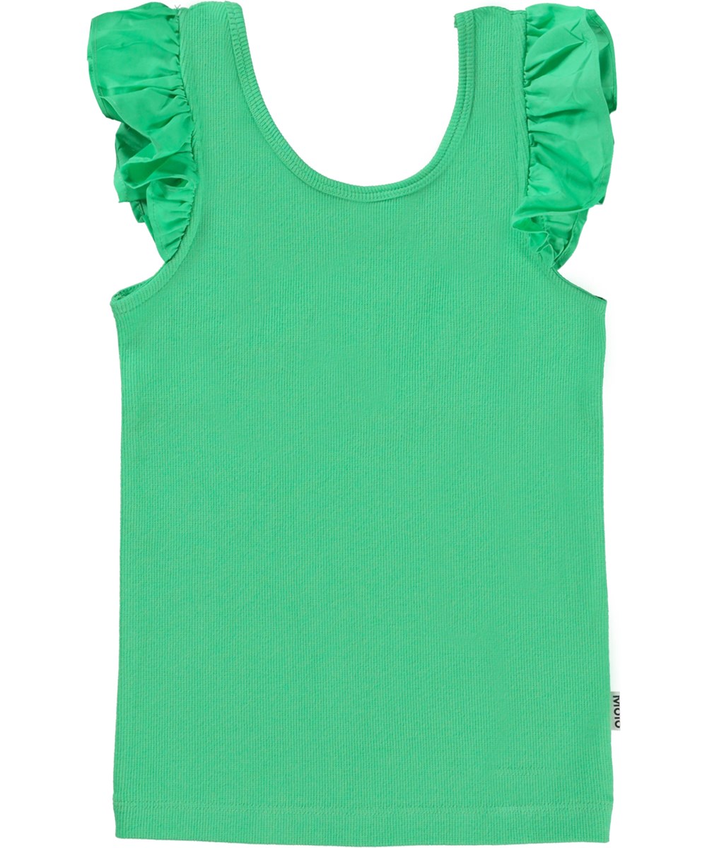Ranja - Fresh - Tanktop in Grün mit Rüschen