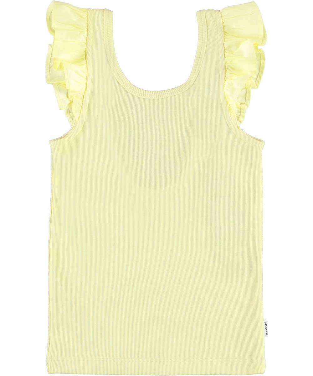 Ranja - Yellow Pear - Gelbes Tanktop mit kleinen Rüschenkanten