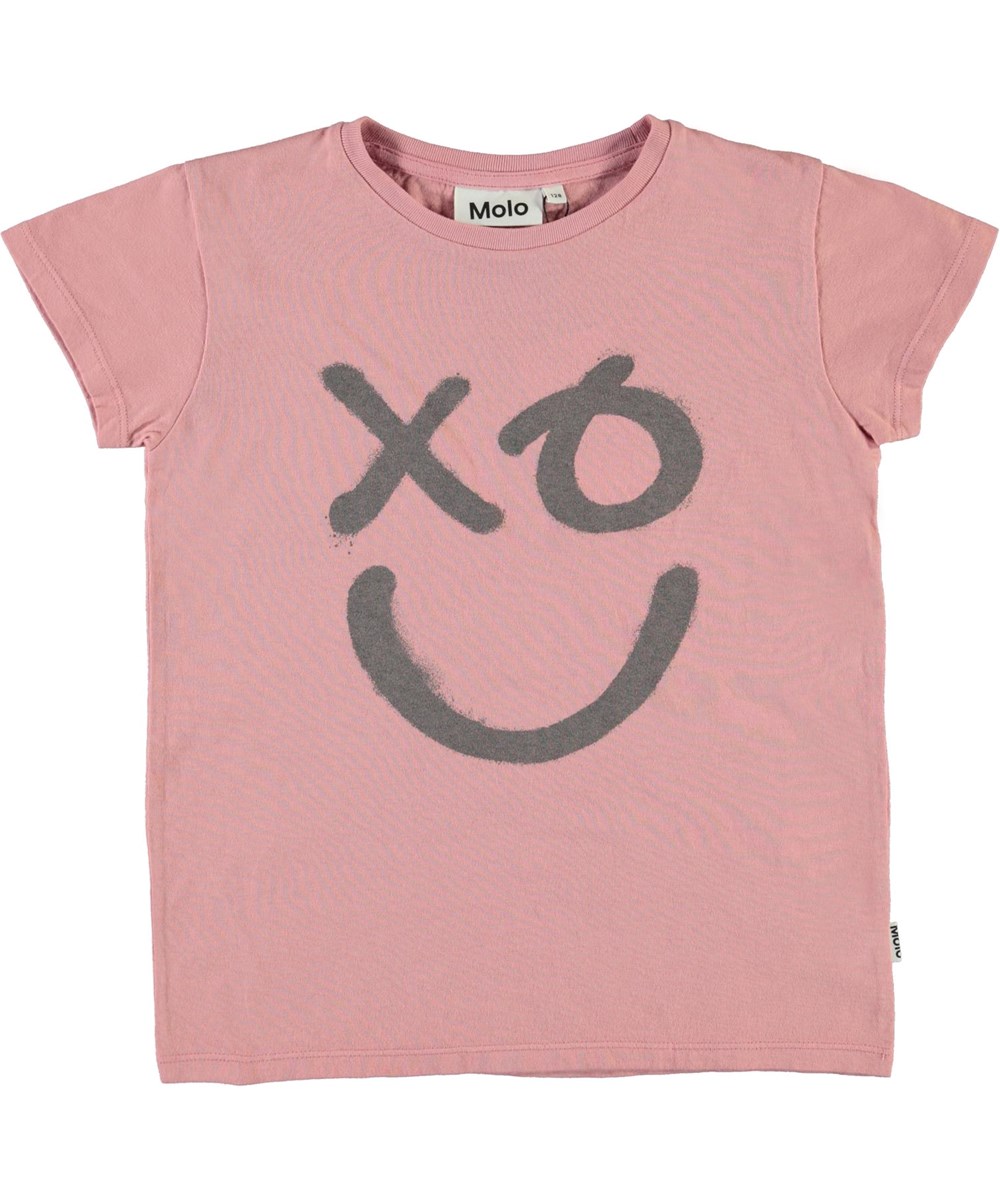 Ranva - XO Rose - Rosa T-Shirt mit Smiley-Druck