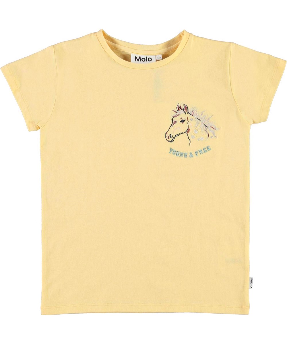 Ranva - Young And Free - Gelbes T-Shirt mit Pferdeprint young and free