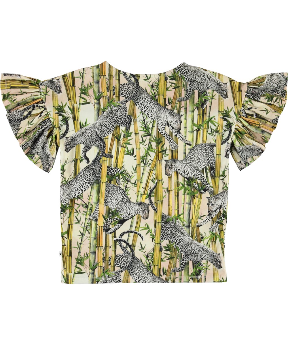 Rayah - Flying Leopard - Ökologisches T-Shirt mit Leoparden