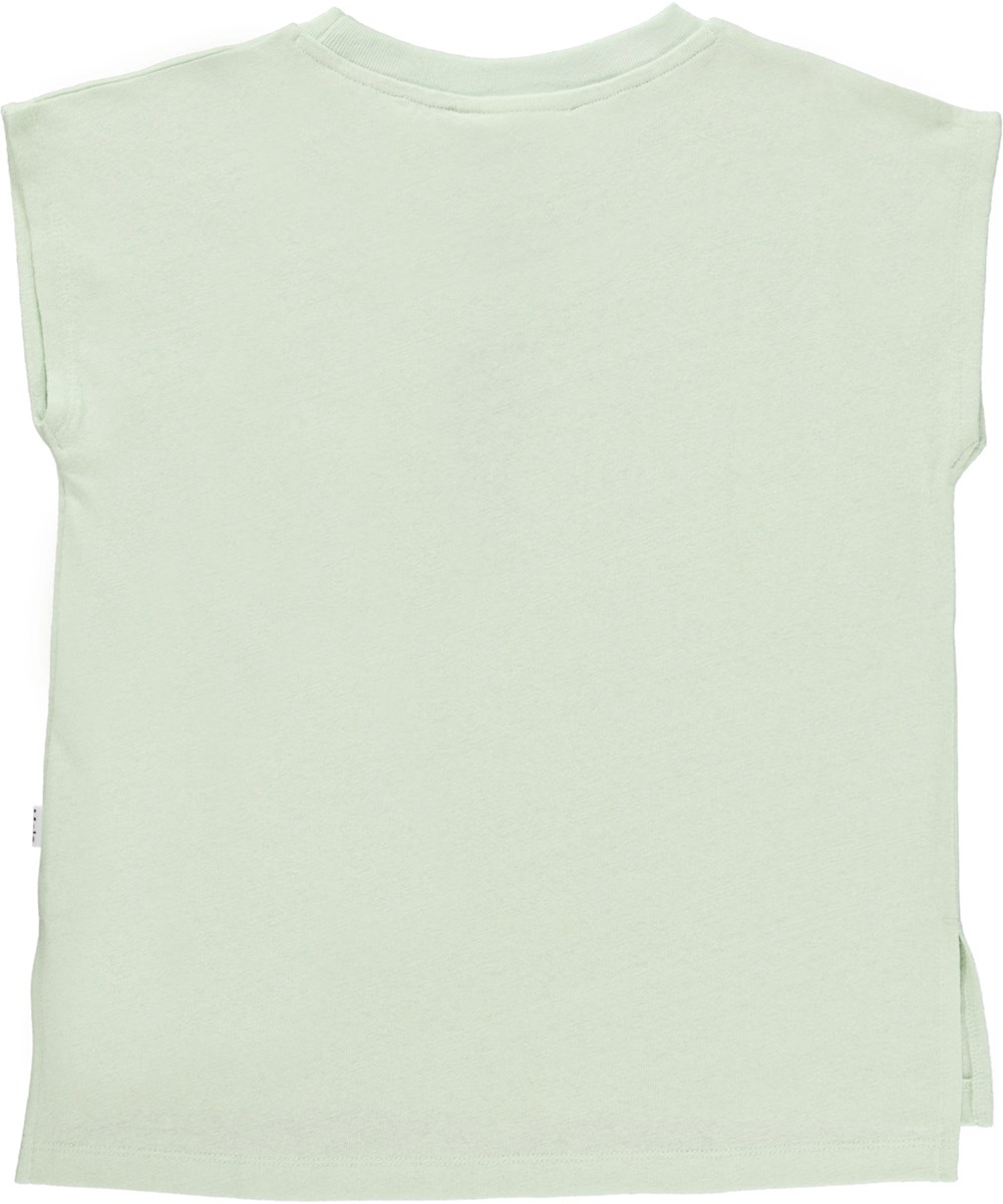Rayla - Pale Pear - Mintgrünes T-Shirt mit Apfeldruck