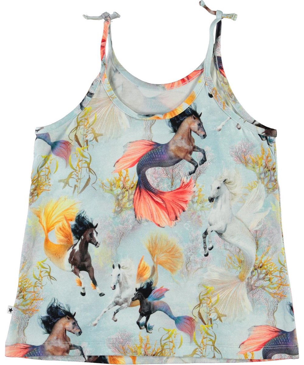 Reba - Horses Of The Sea - Hellblauer Top mit Druck von Seepferden