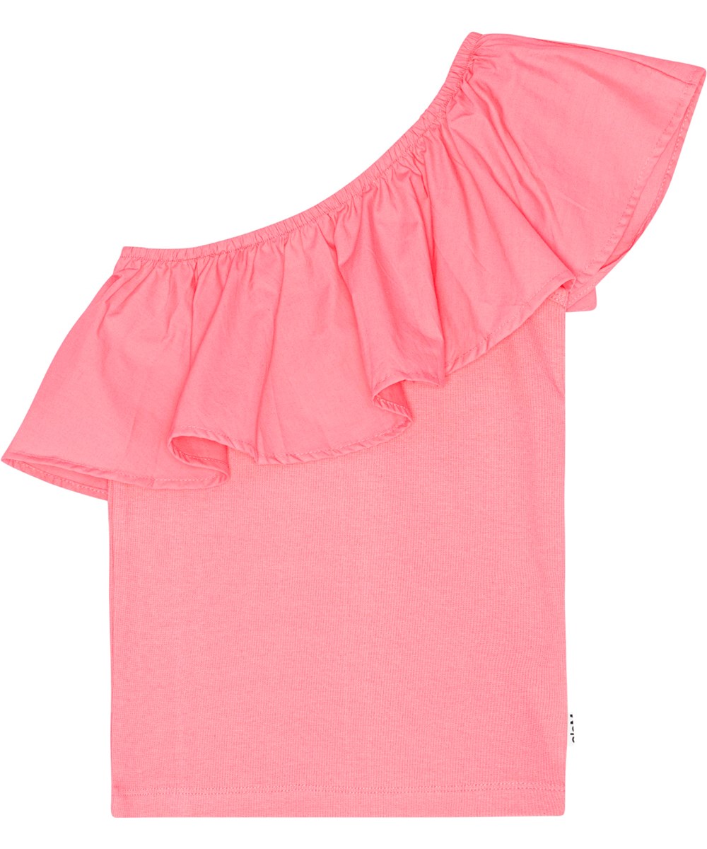 Rebecca - Confetti - Rosa One-Shoulder-Top aus Öko-Baumwolle mit Stretch