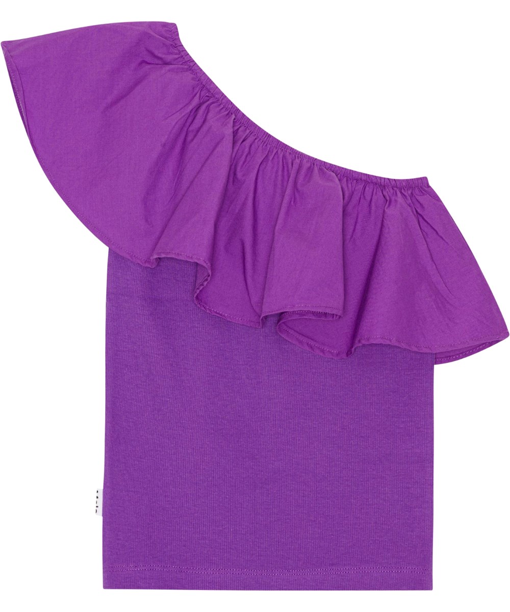 Rebecca - Purple Dusk - Lila One-Shoulder-Top aus Öko-Baumwolle mit Stretch