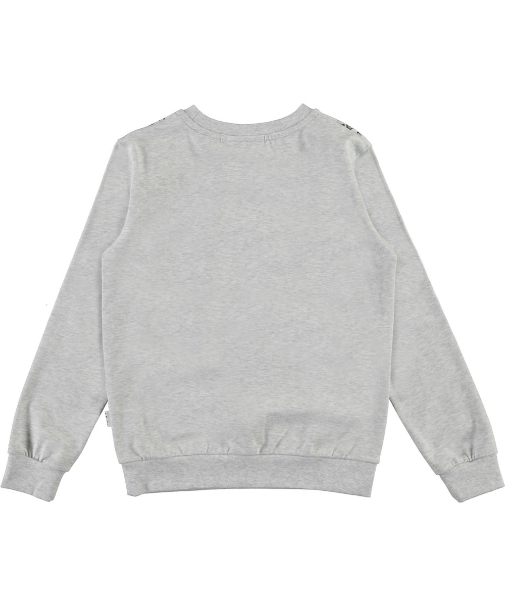 Regine - Animal Hug - Öko hellgrauer Pullover mit Fuchs, Wolf und Eule