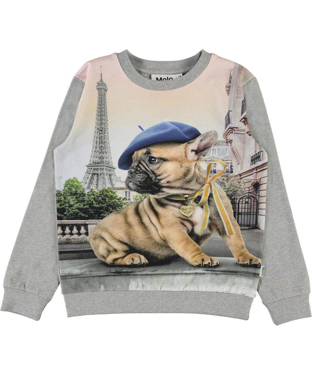 Regine - Tout Le Monde - Pullover mit Eiffelturm und Französischen Bulldog