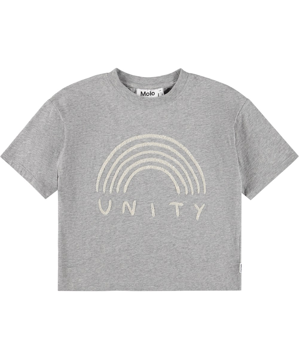 Reinette - Grey Melange - Graumeliertes T-Shirt für Kinder aus Öko-Baumwolle