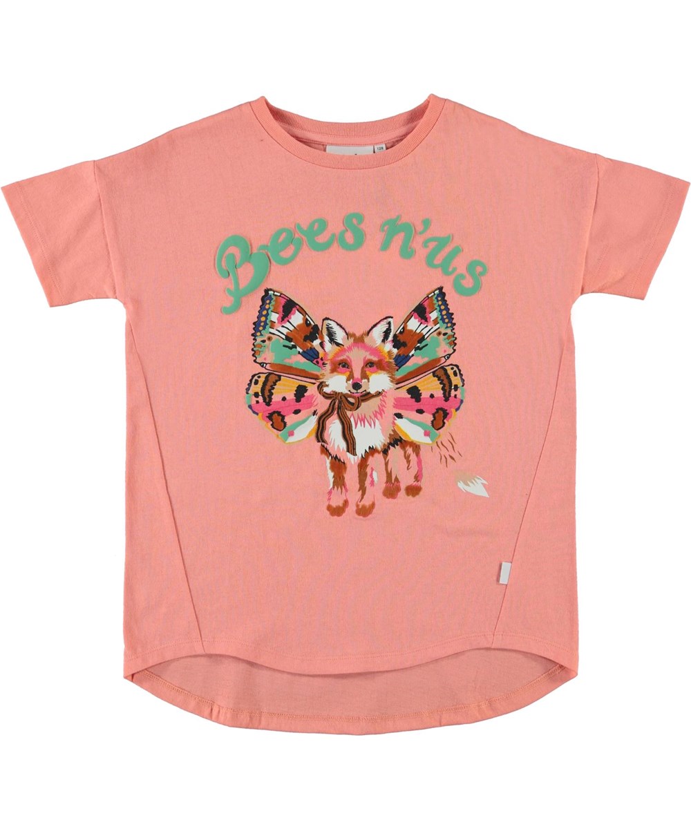 Renessa - Bees N Us - Öko-Korallen-T-Shirt mit Fuchs mit Flügeln