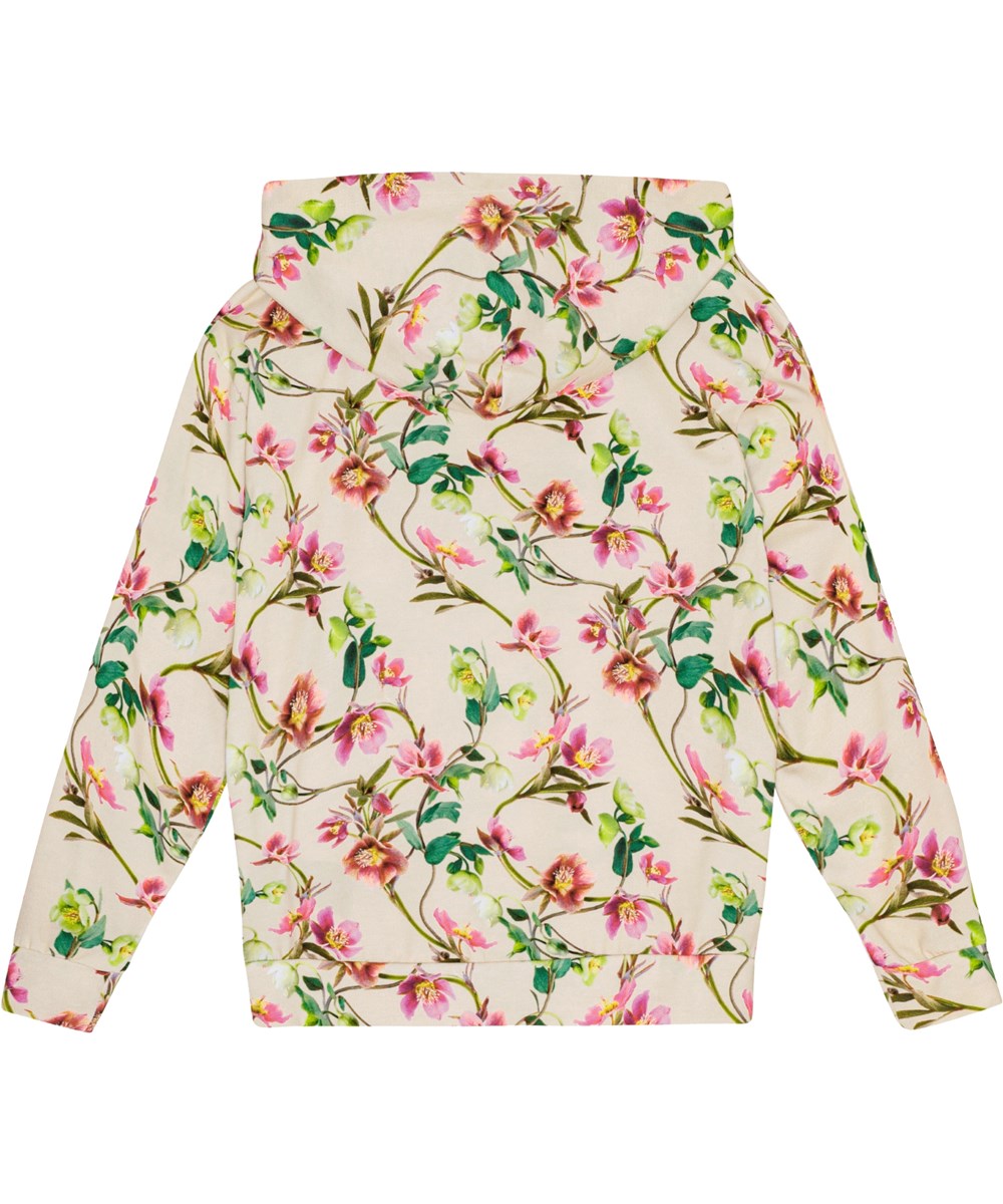 Rhona - Hellebore - Hoodie aus Öko-Baumwolle mit einem all-over Blumenmuster.