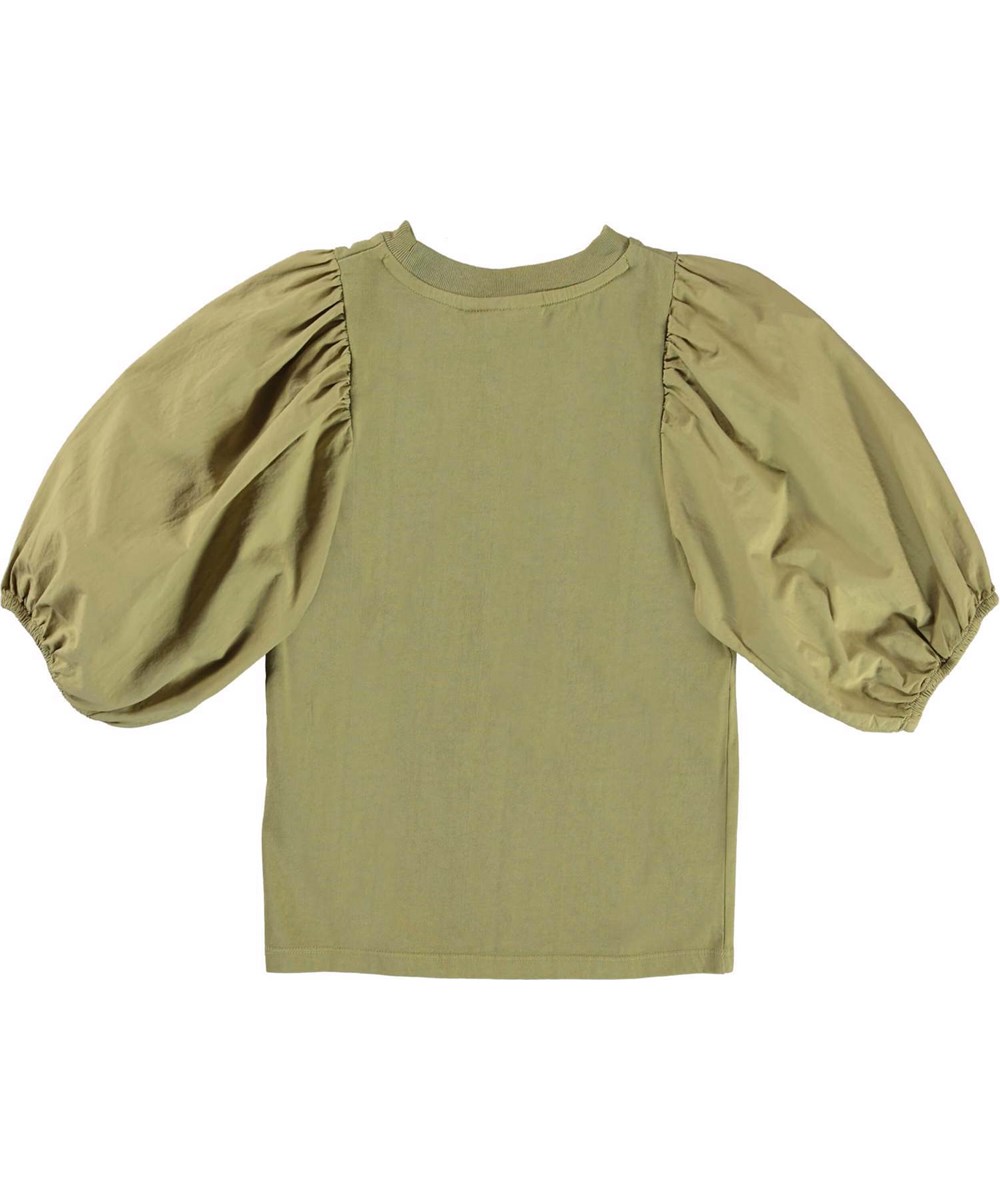 Rica - Cedar - Grüne Öko-Bluse mit Puffärmeln