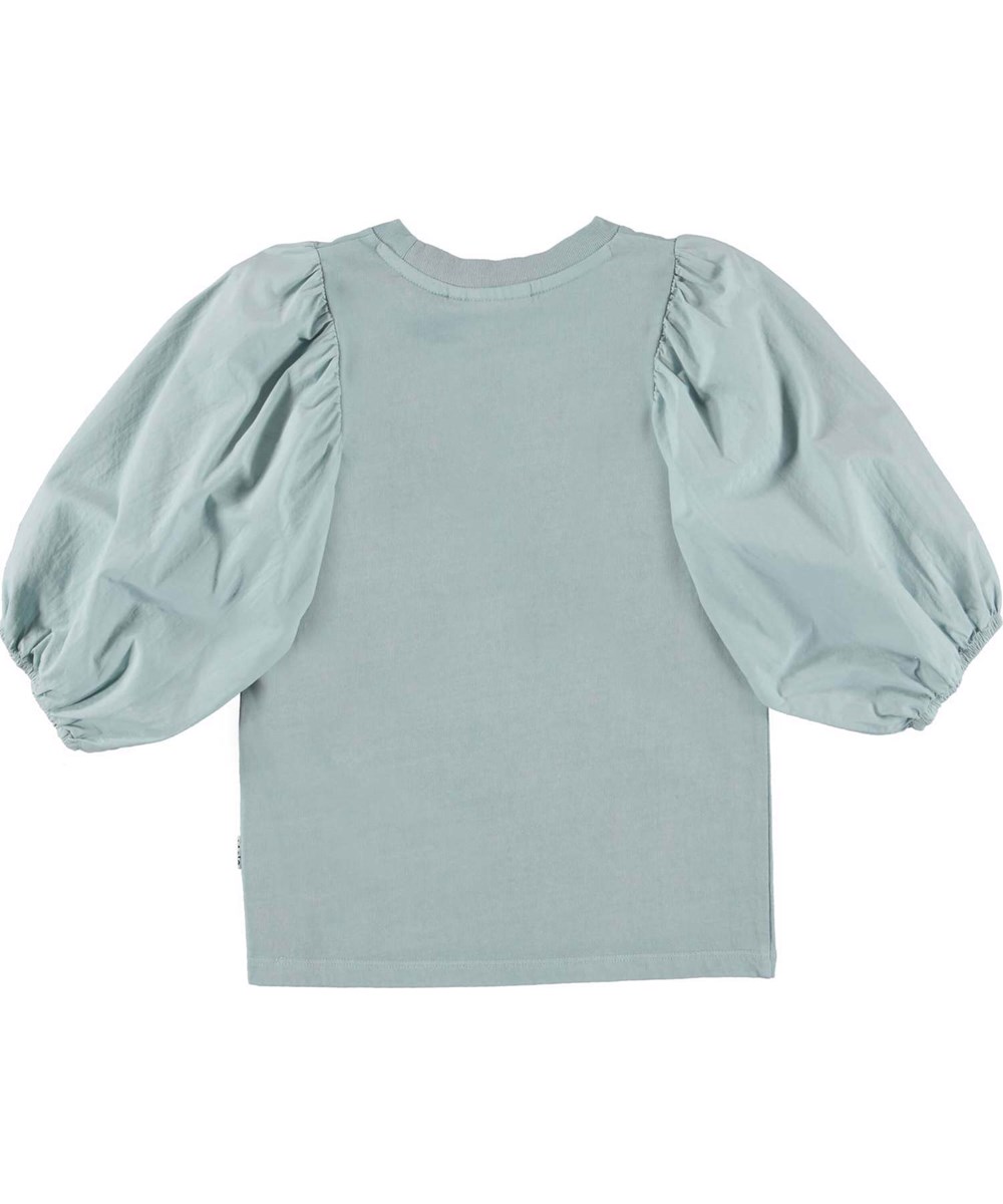 Rica - Ether - Hellblaue Öko-Bluse mit Puffärmeln