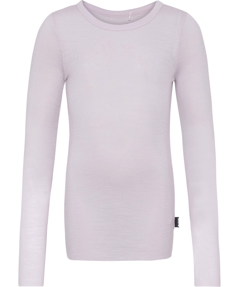 Rihanna Wool - Frozen Lilac - Basic-Bluse aus Wolle in Helllila