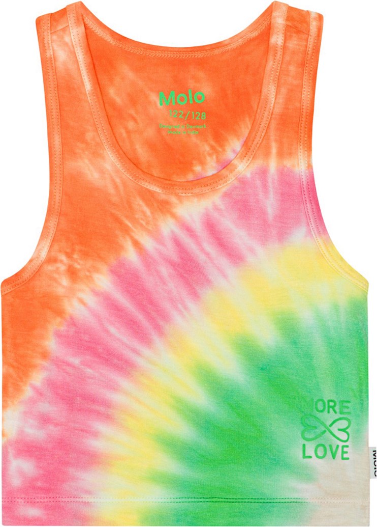 Rippi - Tie Dye Joy - Kurzes Tanktop mit mehrfarbigem Batikmuster aus weicher Viskose