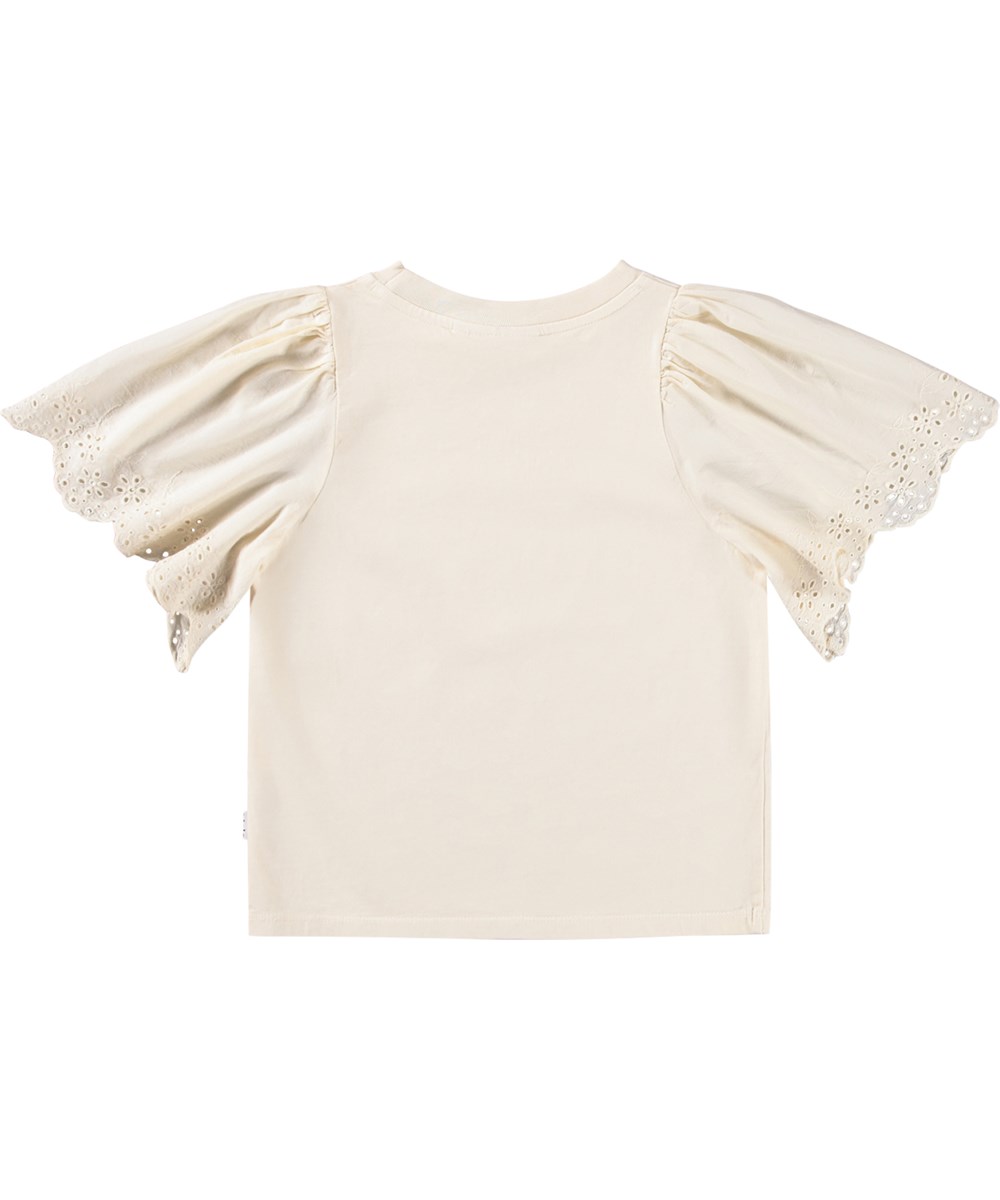 Ritza - Pearled Ivory - Beiges T-Shirt für Kinder aus Öko-Baumwolle