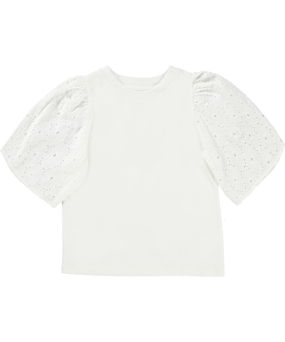 Ritza - White - Weißes Top mit Spitzenärmeln