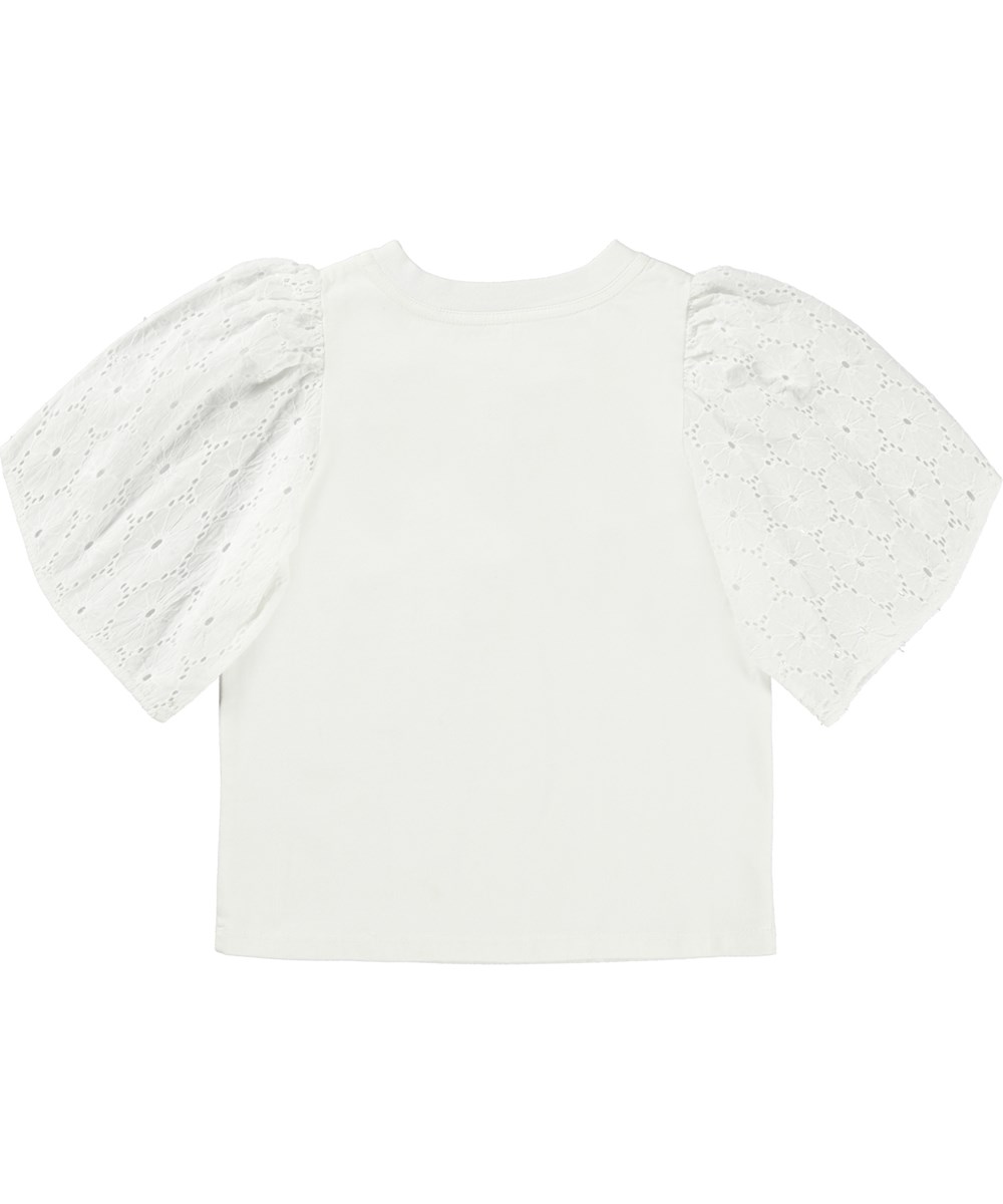 Ritza - White - Weißes Top mit Spitzenärmeln