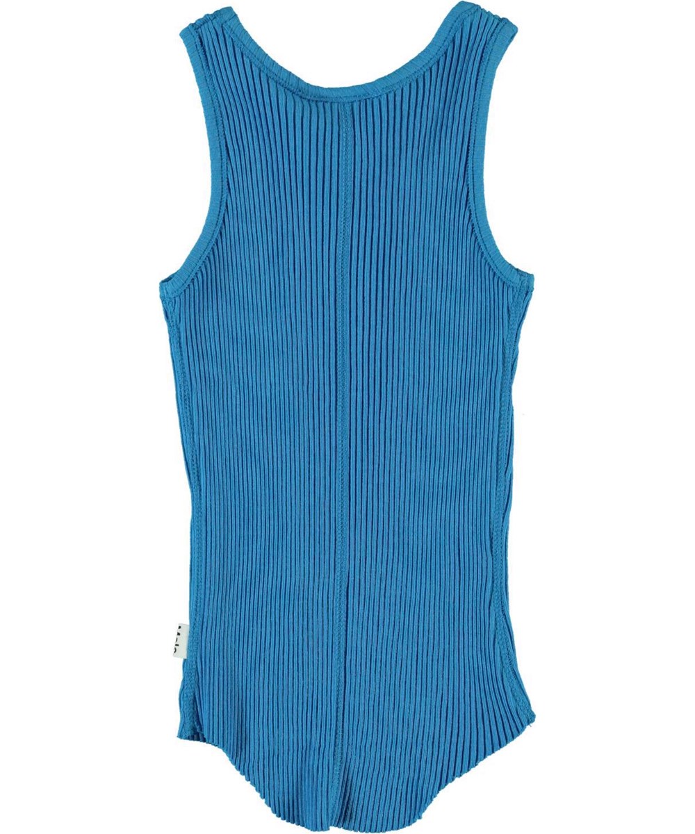 Roberta - French Blue - Öko blau gerippter Tanktop