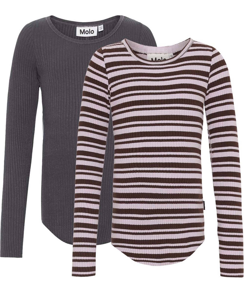 Rochelle 2-Pack - Frozen Space - 2er-Pack Langarmshirt mit grau und gestreift